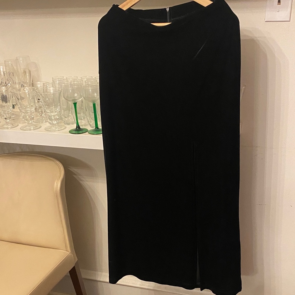 Black Midi Skirt with Subtle Front Slit